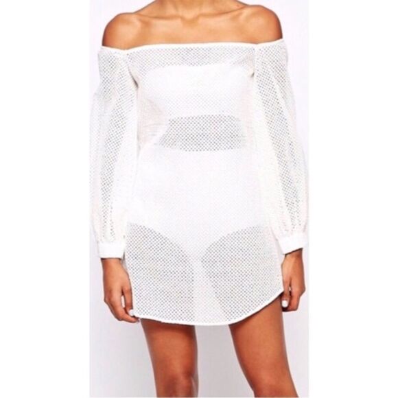 NWT Shakuhachi Off The Shoulder Sheer Dress Cover Up Small - Picture 1 of 17